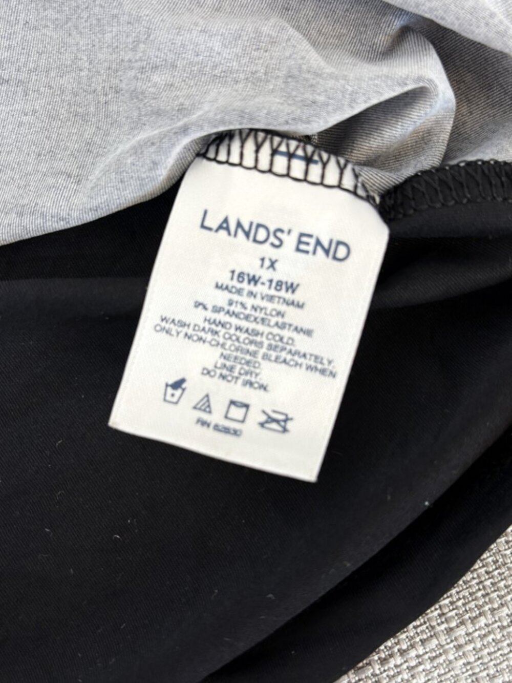 * Lands’ End Casual Career Blue Floral Long Sleeve Top Sz 1 X - Picture 6 of 9